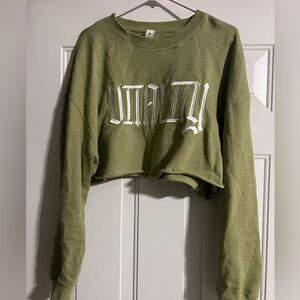 Balance Athletica / Vitality Crop Crewneck Olive Green Sweatshirt XL